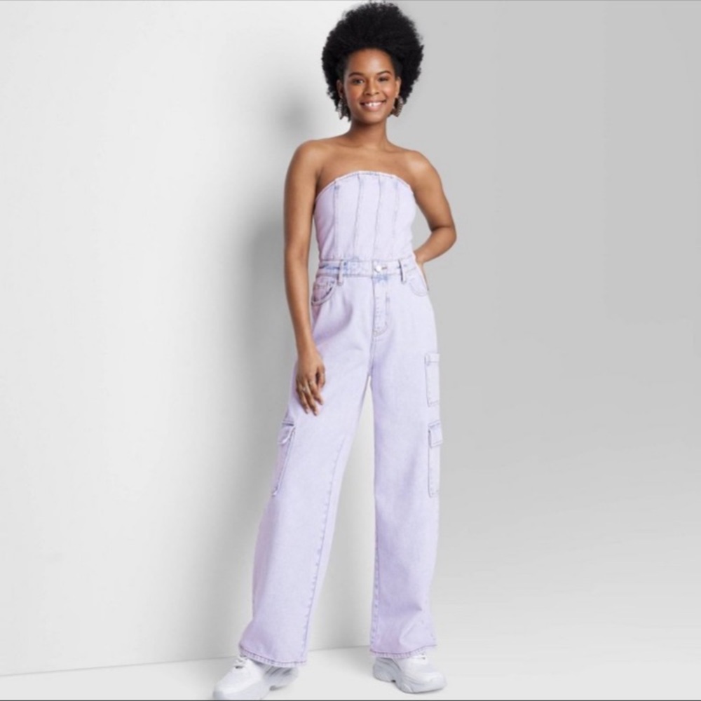 Strapless Denim Jumpsuit